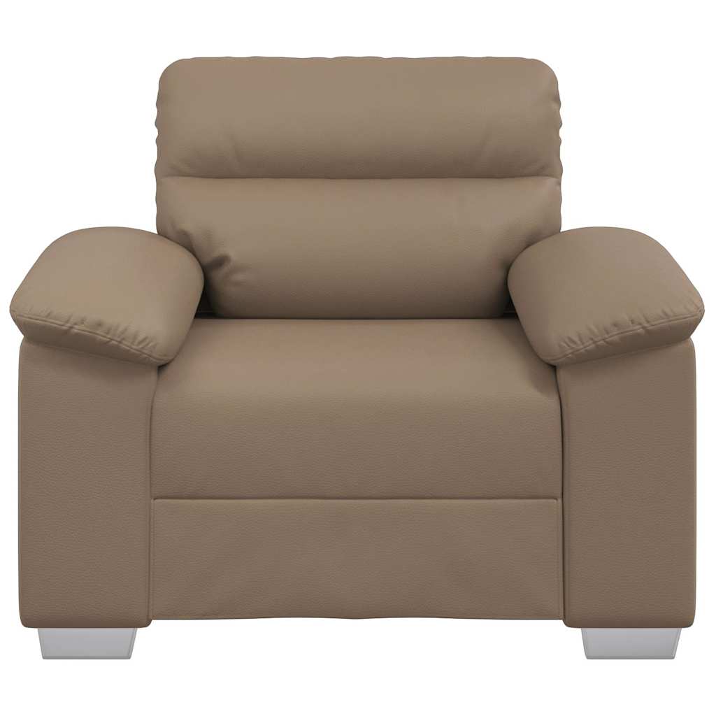 Poltrona 60 cm couro artificial cappuccino