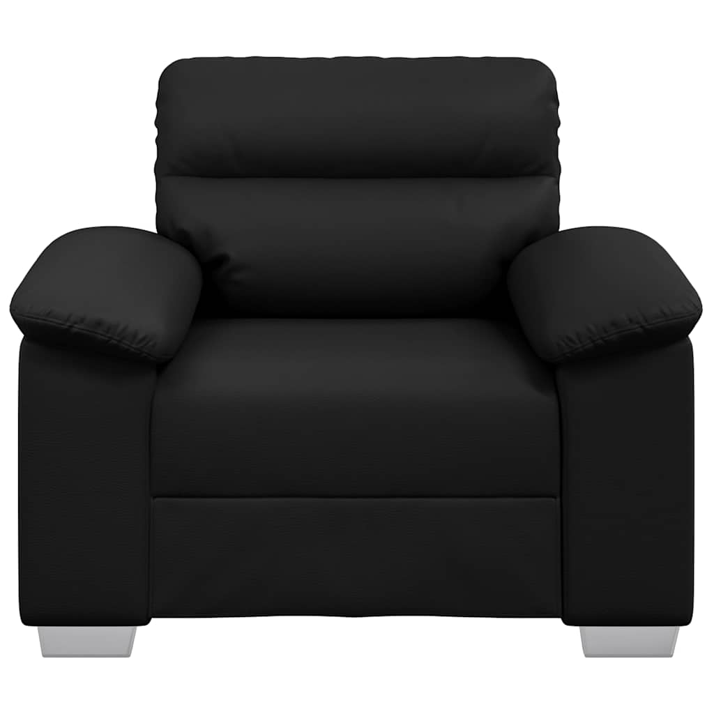 Poltrona couro artificial 60 cm preto