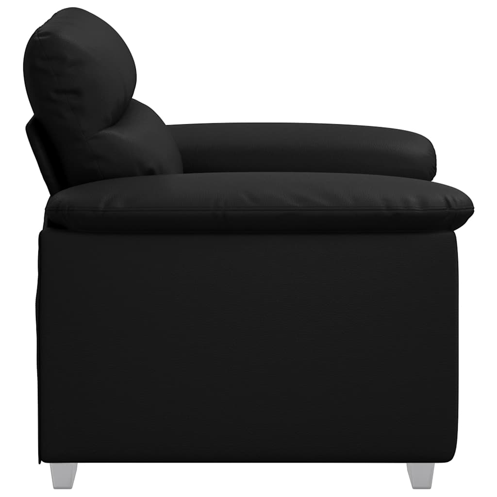 Poltrona couro artificial 60 cm preto