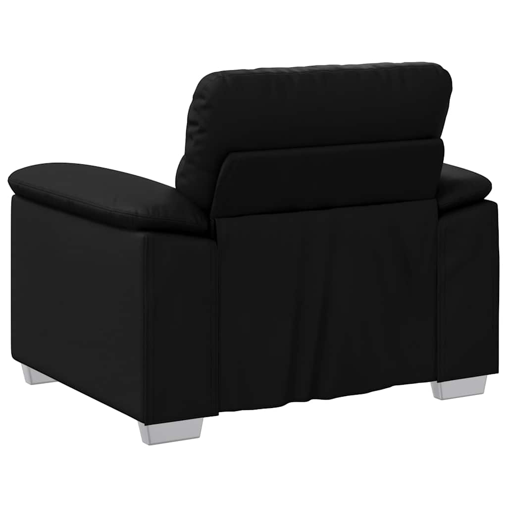 Poltrona couro artificial 60 cm preto