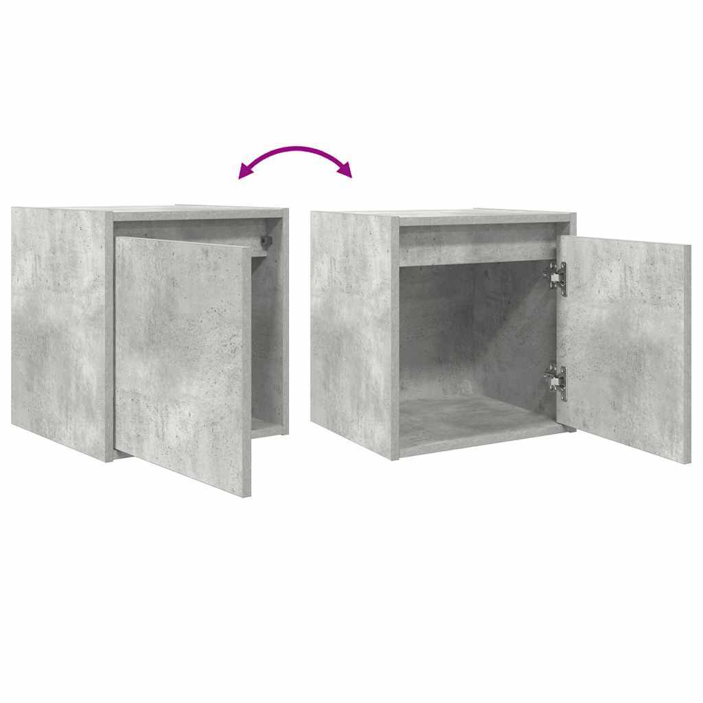 Mesa de cabeceira de parede 38x34x40 cm cinza cimento