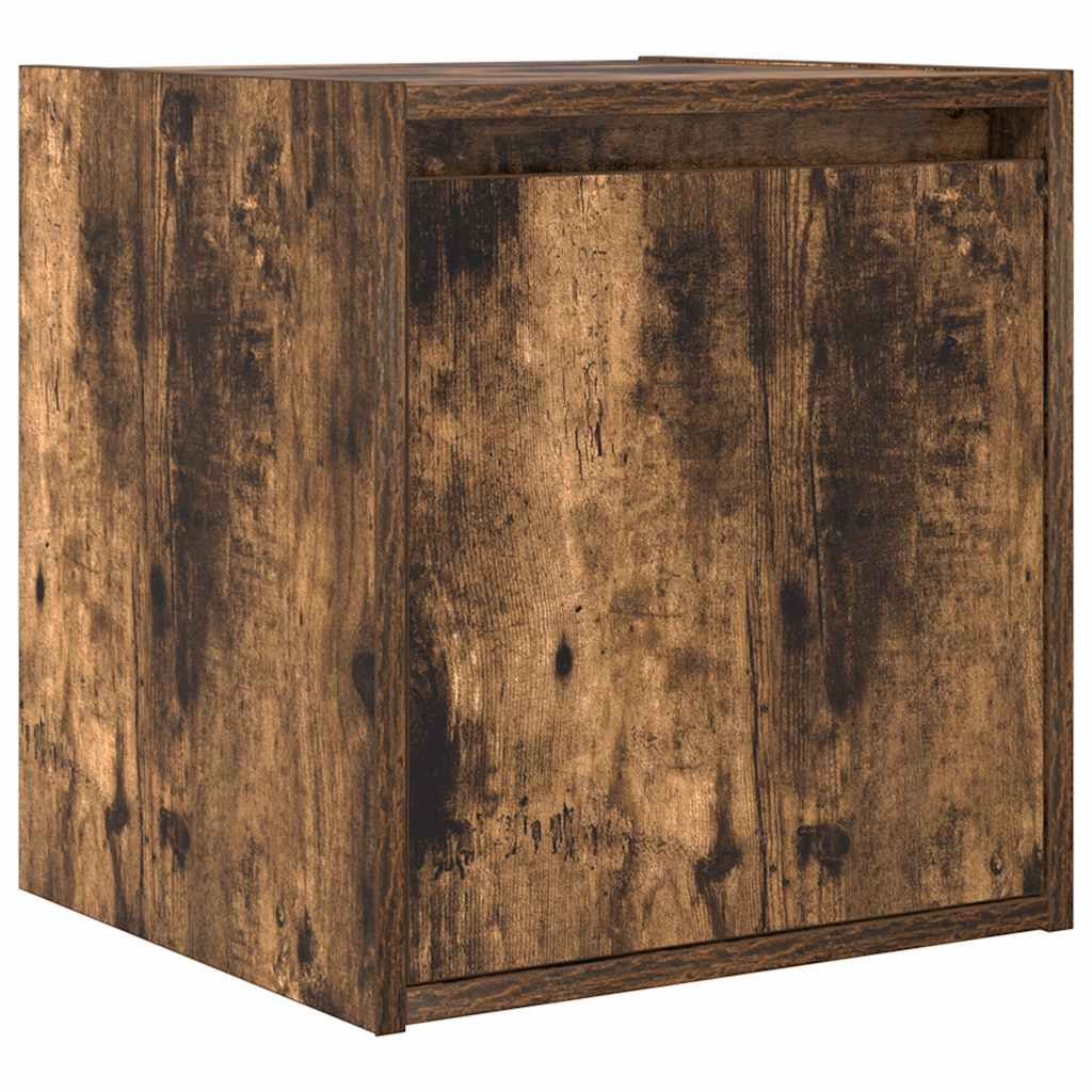 Mesas de cabeceira de parede 2 pcs 38x34x40 cm carvalho fumado