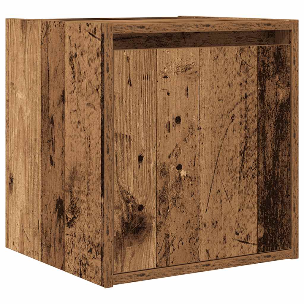 Mesas de cabeceira de parede 2 pcs 38x34x40cm madeira velha