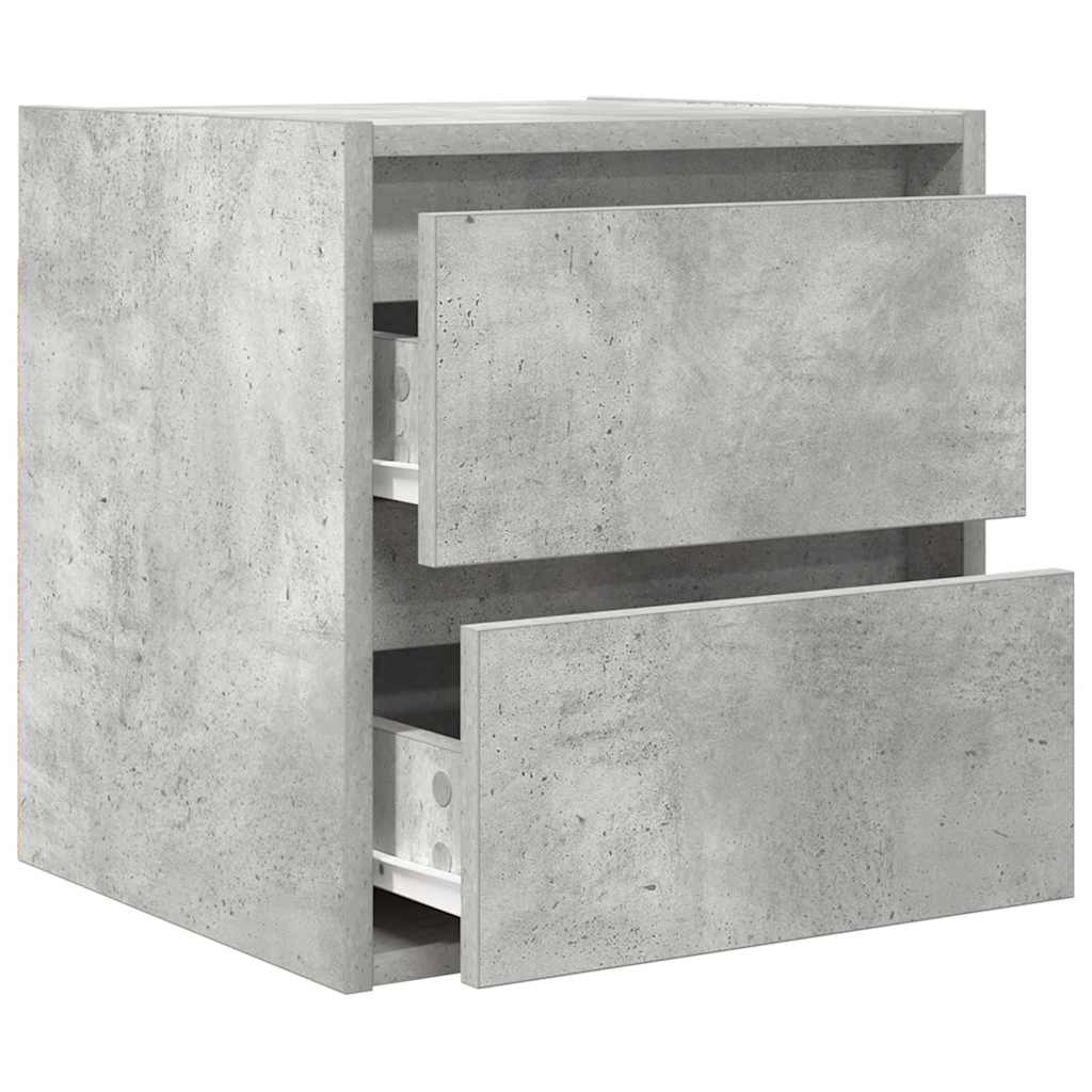Mesa de cabeceira de parede 38x34x40 cm cinza cimento