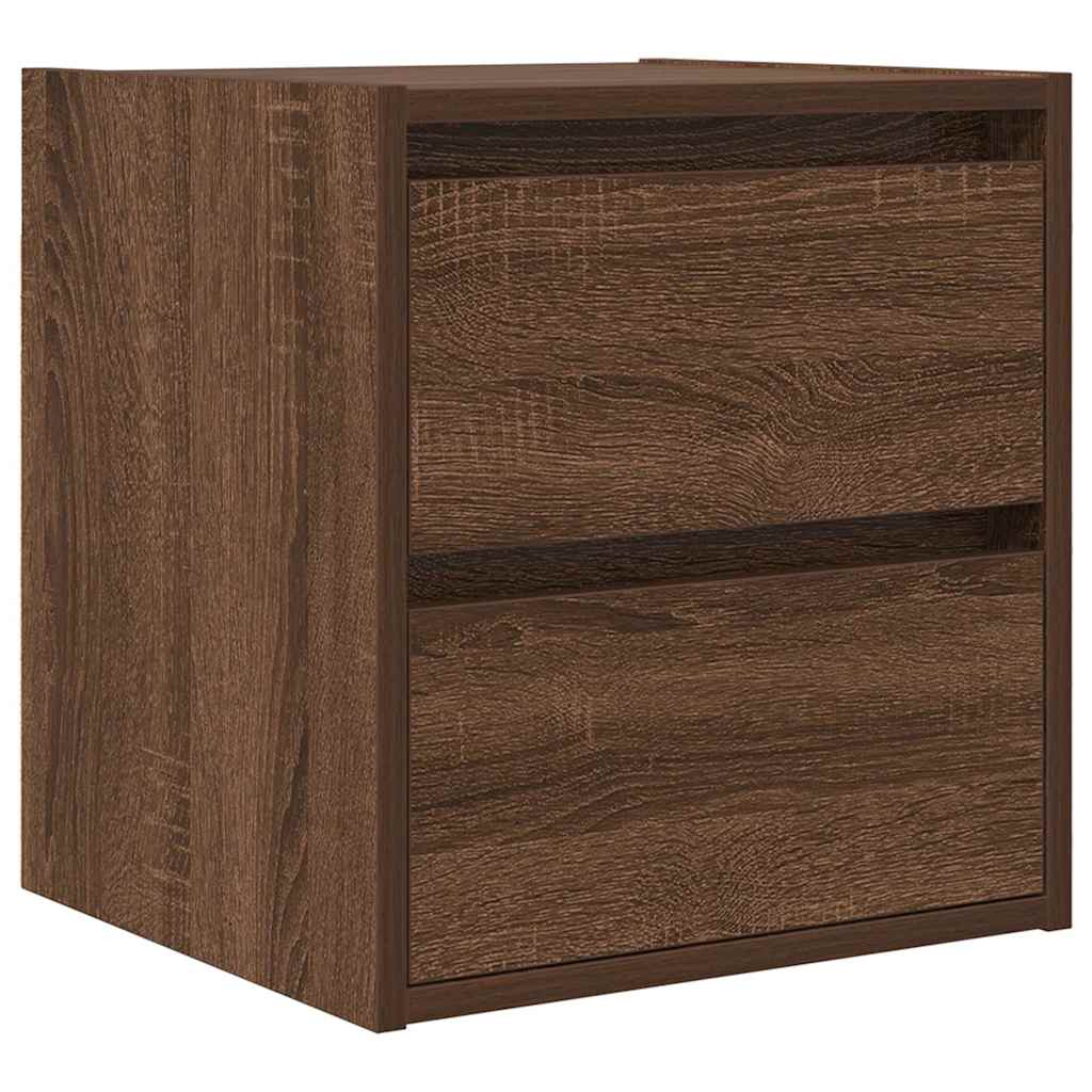 Mesas de cabeceira de parede 2pcs 38x34x40 cm carvalho castanho