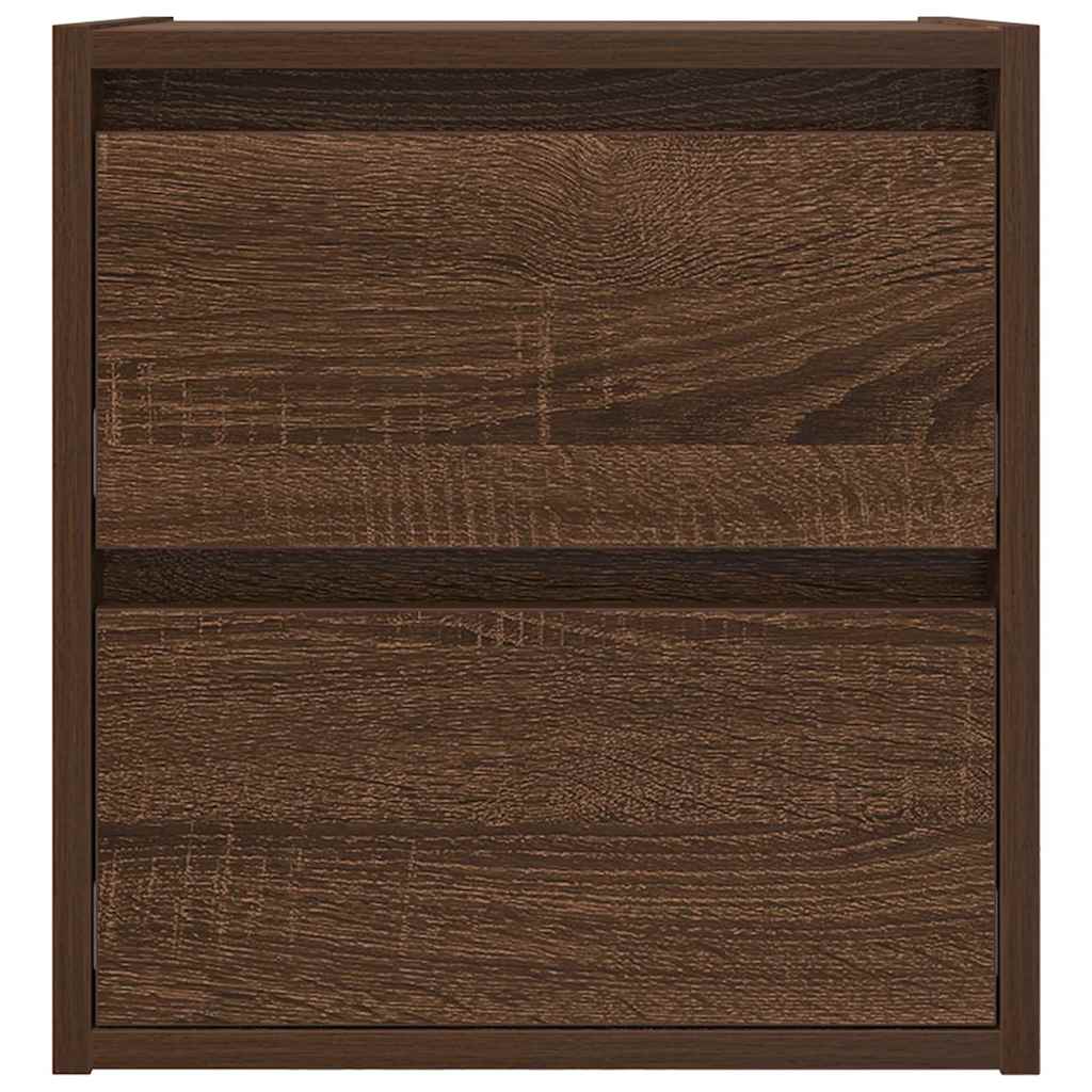 Mesas de cabeceira de parede 2pcs 38x34x40 cm carvalho castanho