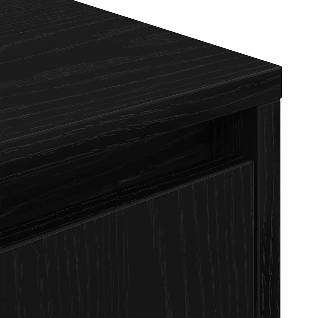 Mesa de cabeceira com luzes LED 38x34x65 cm preto