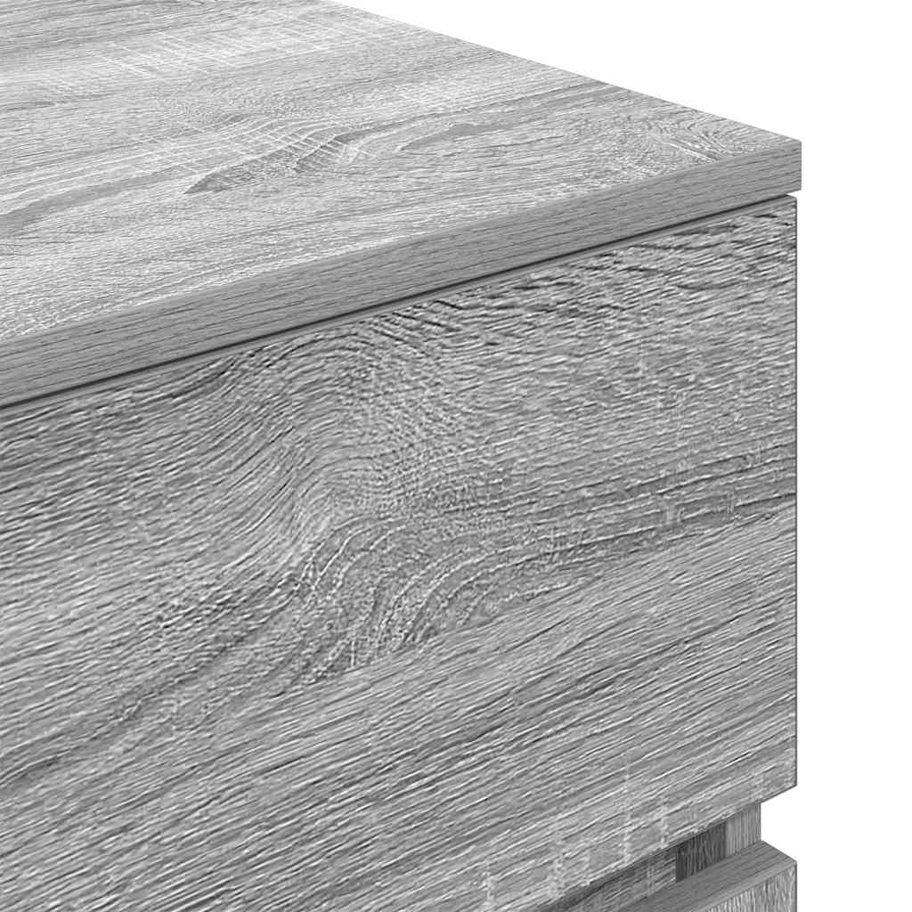 Mesa de cabeceira 39x35x65 cm derivados madeira cinzento sonoma