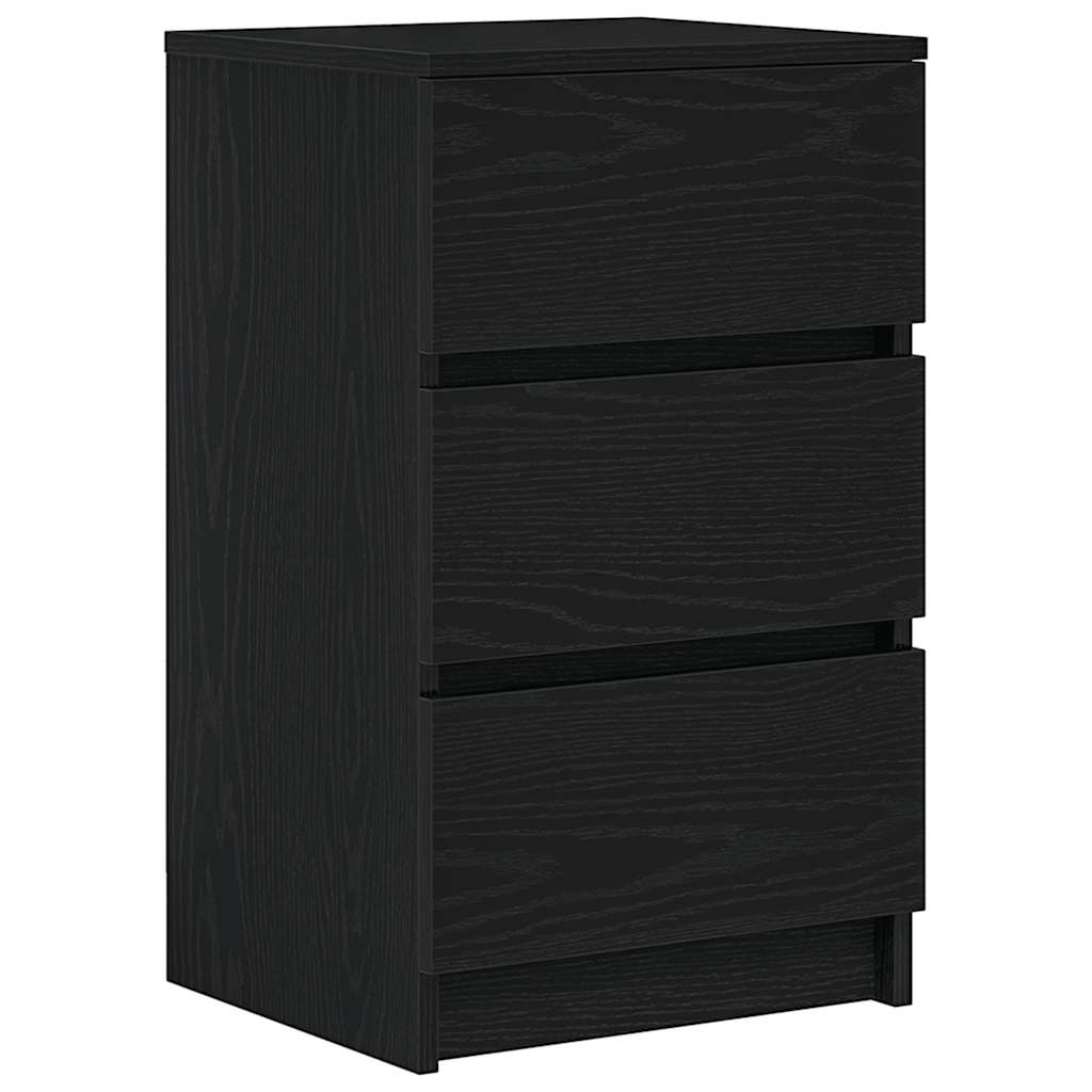 Mesas de cabeceira 3 gavetas 2 pcs 39x35x65cm preto