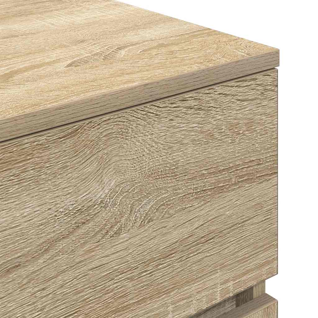 Mesas de cabeceira 3 gavetas 2 pcs 39x35x65cm carvalho sonoma
