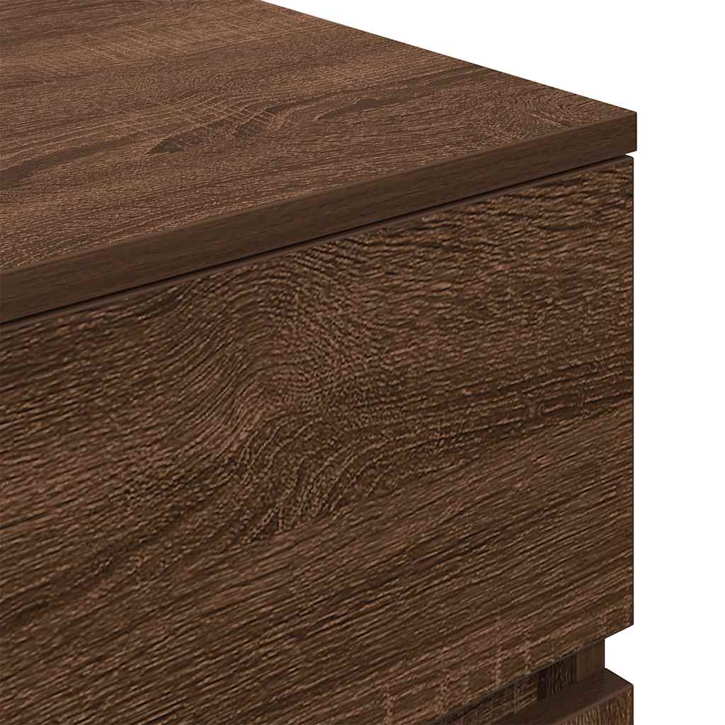 Mesas de cabeceira 3 gavetas 2pcs 39x35x65cm carvalho castanho