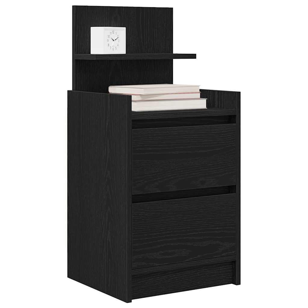 Mesas de cabeceira com 2 gavetas 2 pcs 38x34x80 cm preto