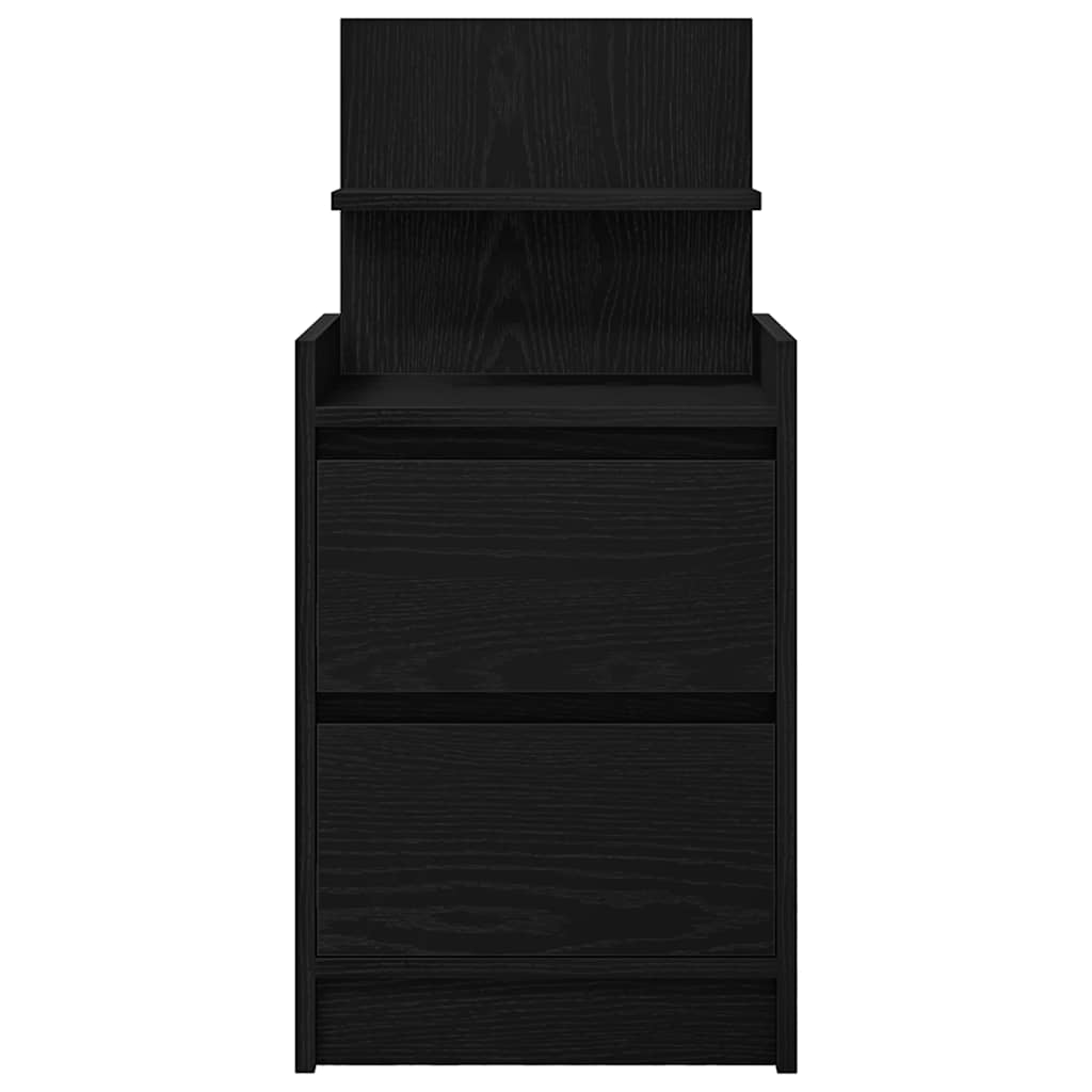 Mesas de cabeceira com 2 gavetas 2 pcs 38x34x80 cm preto