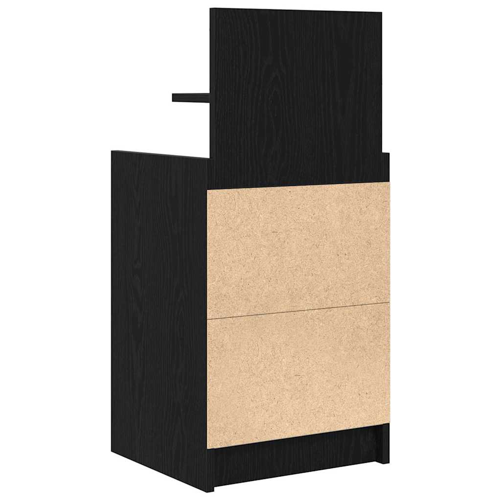 Mesas de cabeceira com 2 gavetas 2 pcs 38x34x80 cm preto