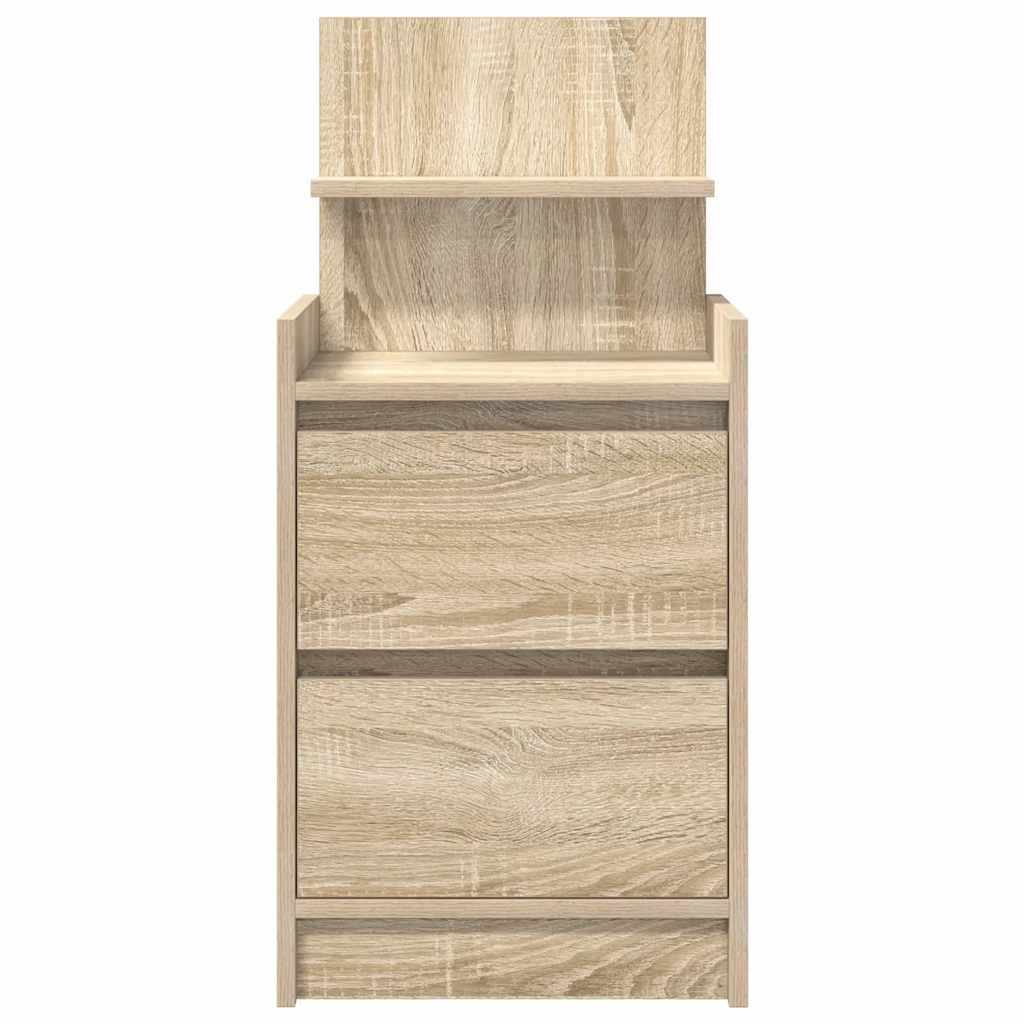 Mesa de cabeceira com 2 gavetas 38x34x80 cm carvalho sonoma