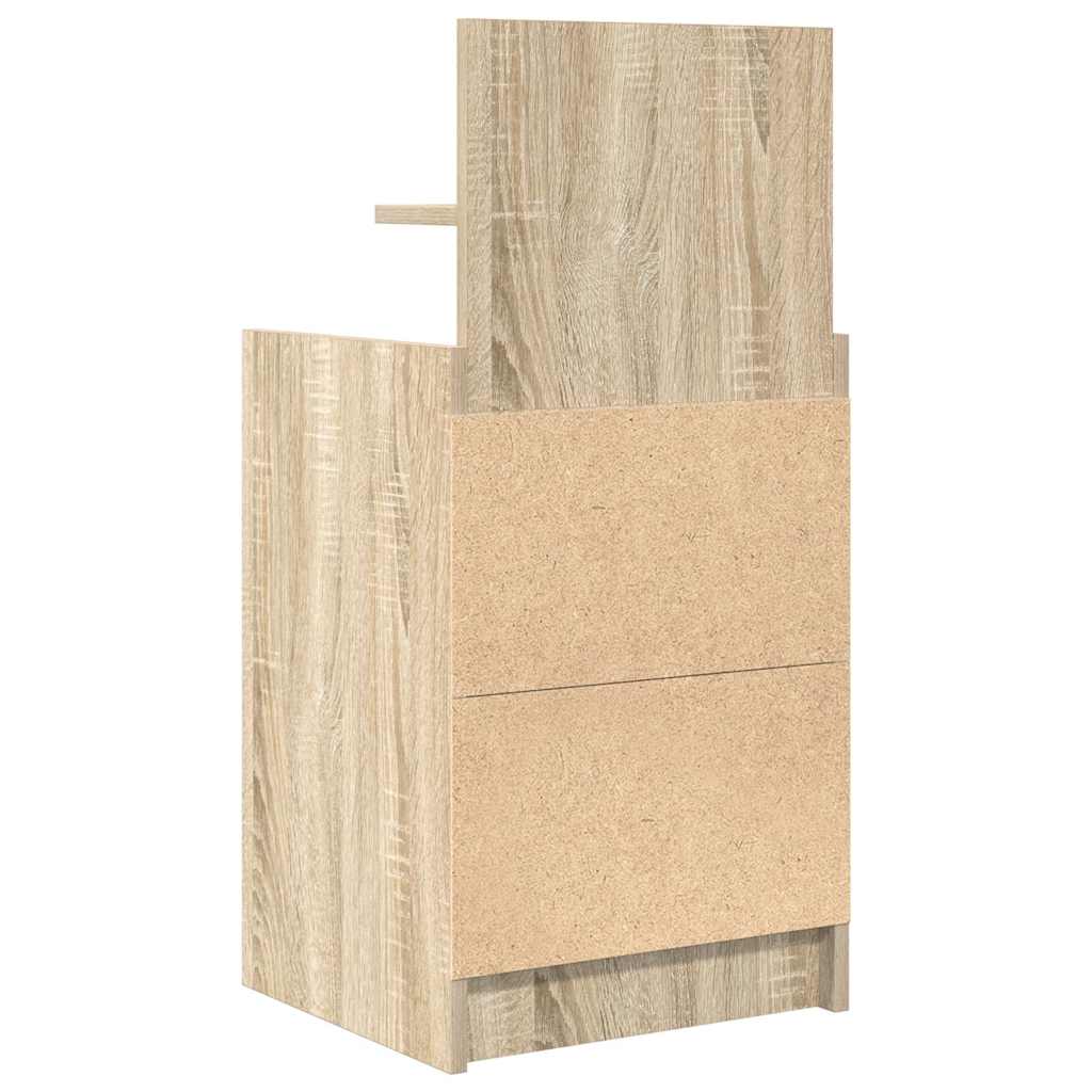 Mesa de cabeceira com 2 gavetas 38x34x80 cm carvalho sonoma