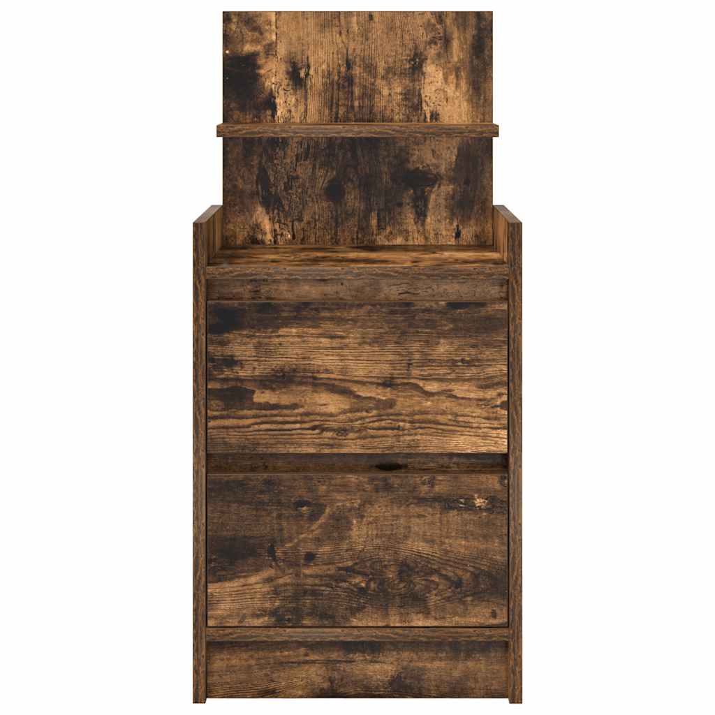 Mesa de cabeceira com 2 gavetas 38x34x80 cm carvalho fumado