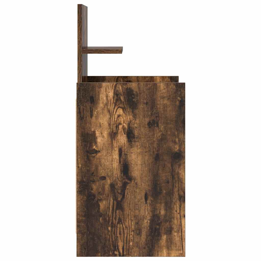 Mesa de cabeceira com 2 gavetas 38x34x80 cm carvalho fumado