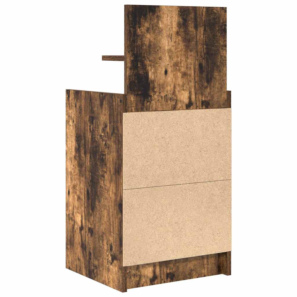 Mesa de cabeceira com 2 gavetas 38x34x80 cm carvalho fumado