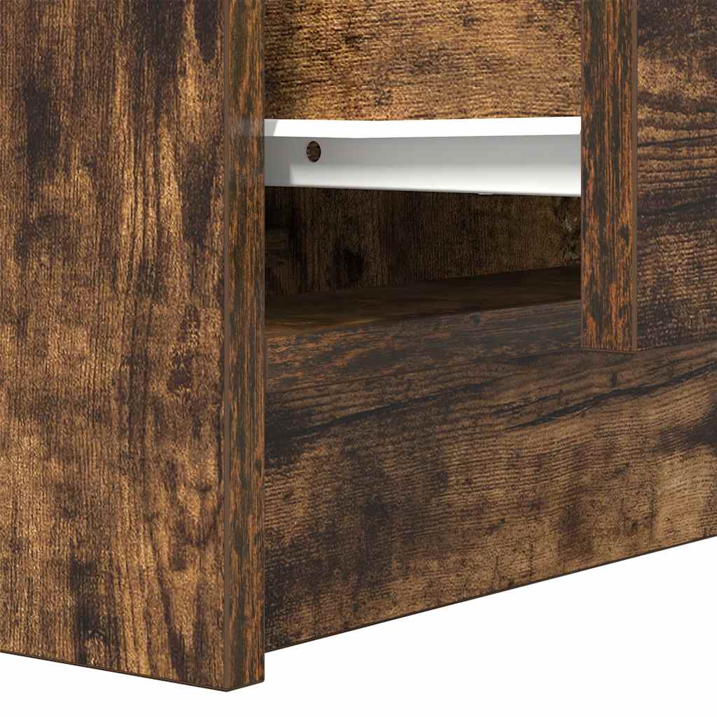 Mesa de cabeceira com 2 gavetas 38x34x80 cm carvalho fumado