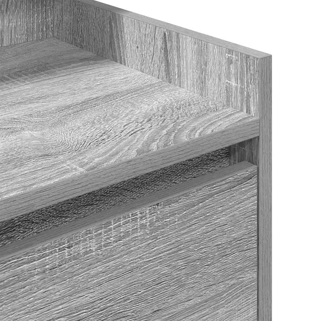 Mesas de cabeceira c/ 2 gavetas 2pcs 38x34x80cm sonoma cinzento