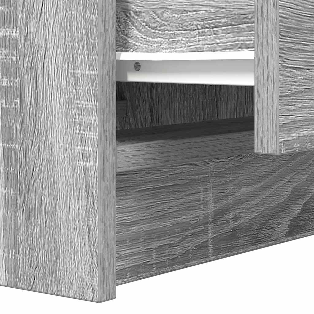 Mesas de cabeceira c/ 2 gavetas 2pcs 38x34x80cm sonoma cinzento