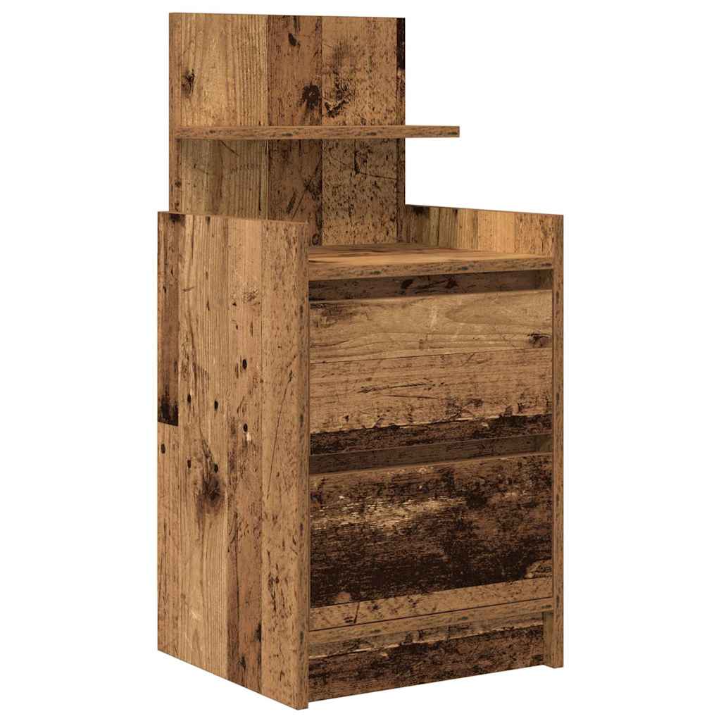 Mesas de cabeceira com 2 gavetas 2 pcs 38x34x80cm madeira velha