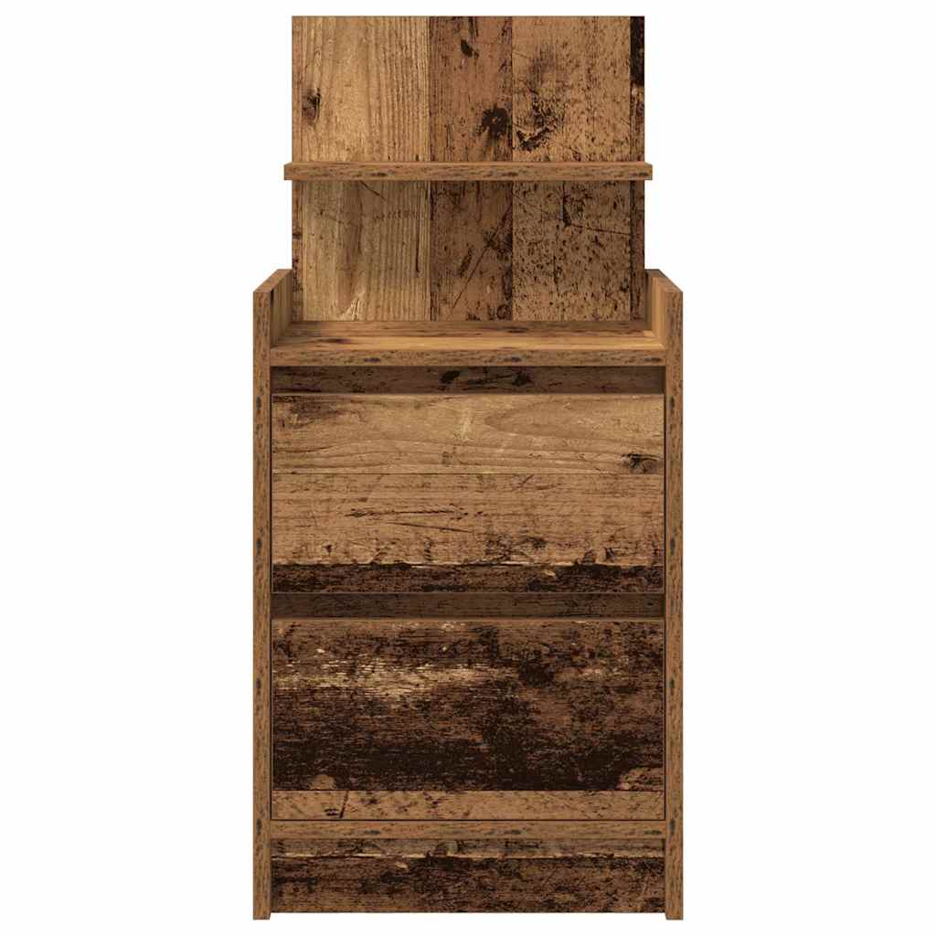Mesas de cabeceira com 2 gavetas 2 pcs 38x34x80cm madeira velha
