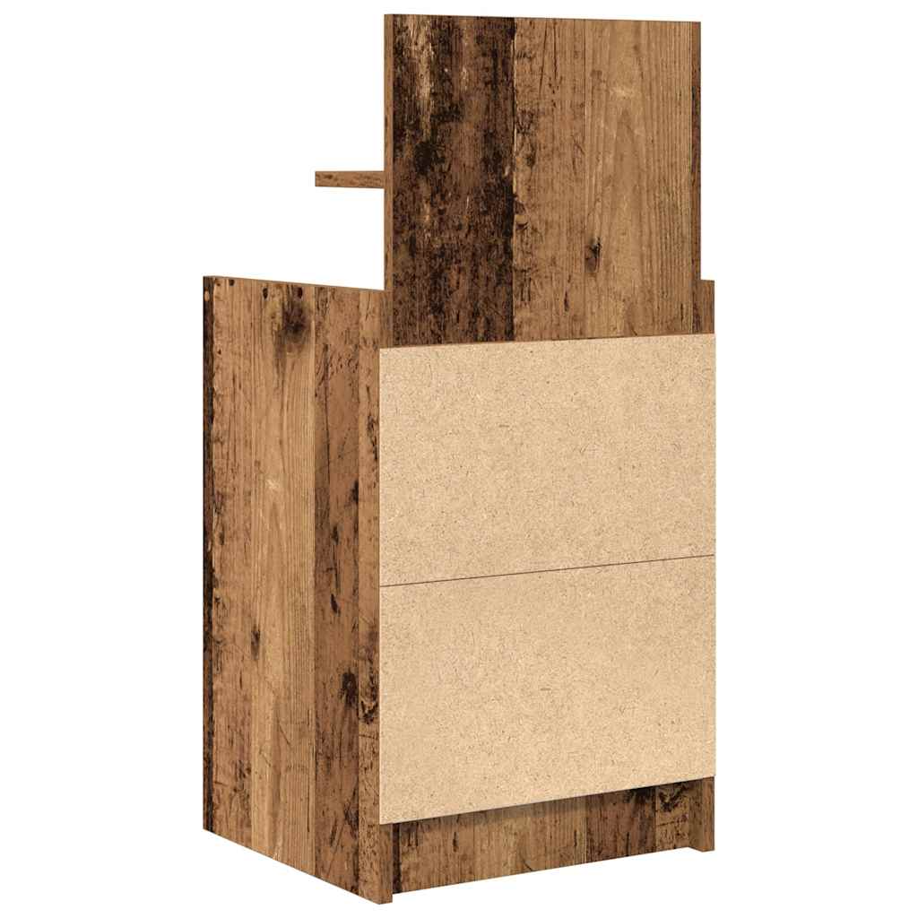 Mesas de cabeceira com 2 gavetas 2 pcs 38x34x80cm madeira velha