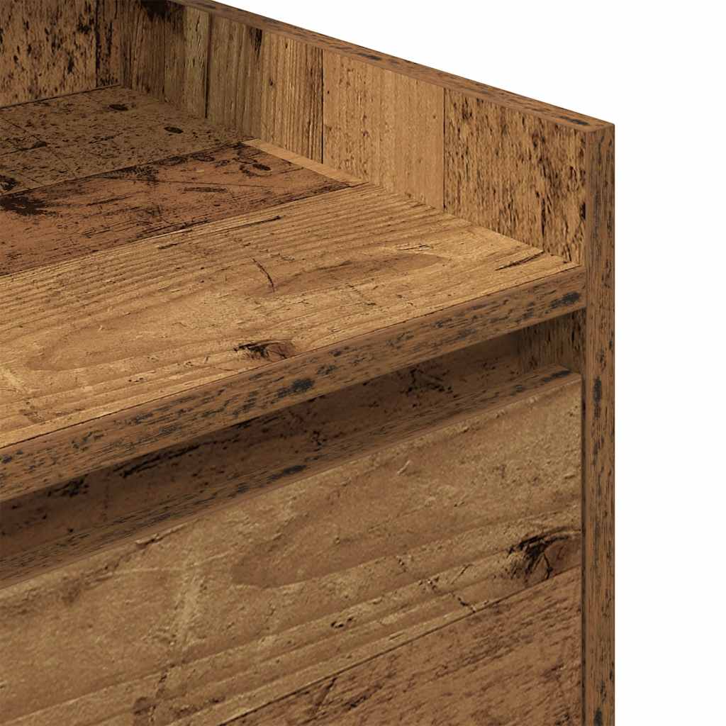Mesas de cabeceira com 2 gavetas 2 pcs 38x34x80cm madeira velha