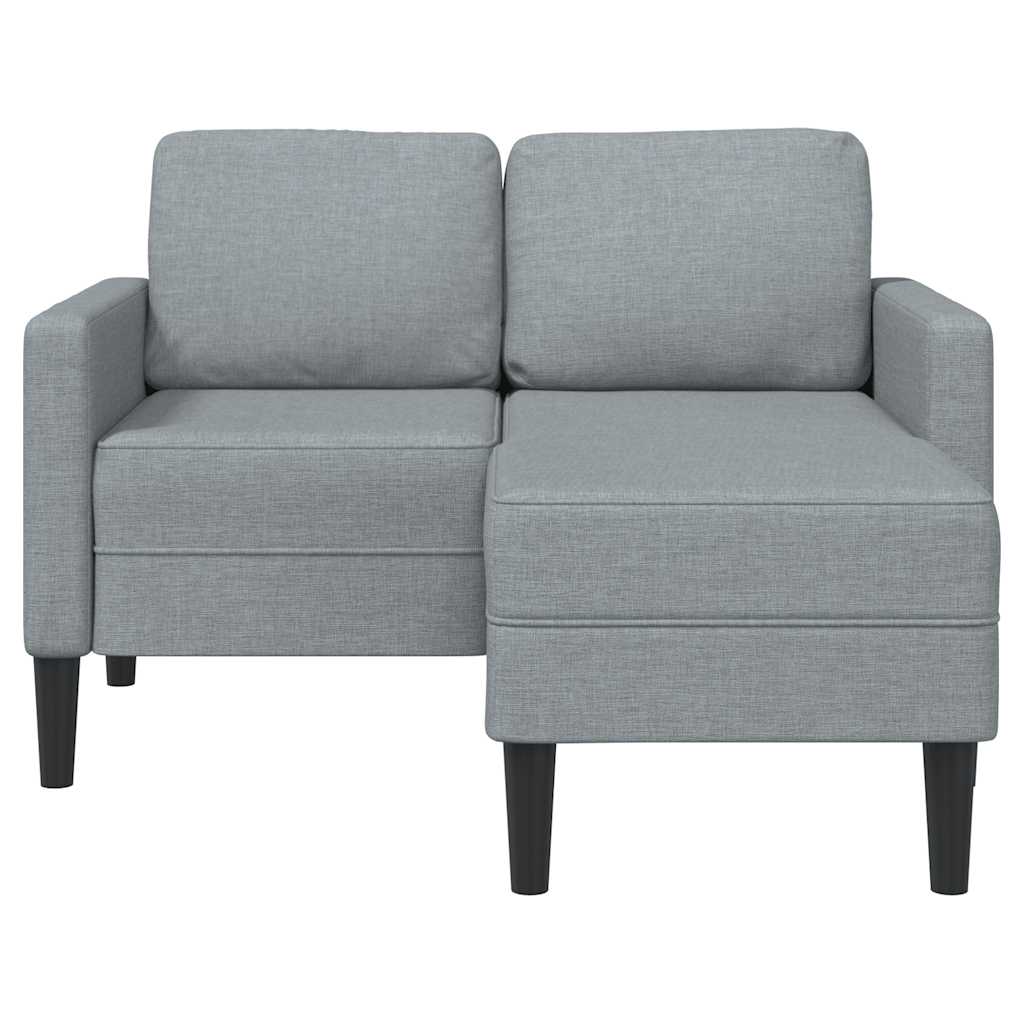 2-seater sofa with L-shaped chaise 125 cm light grey fabric