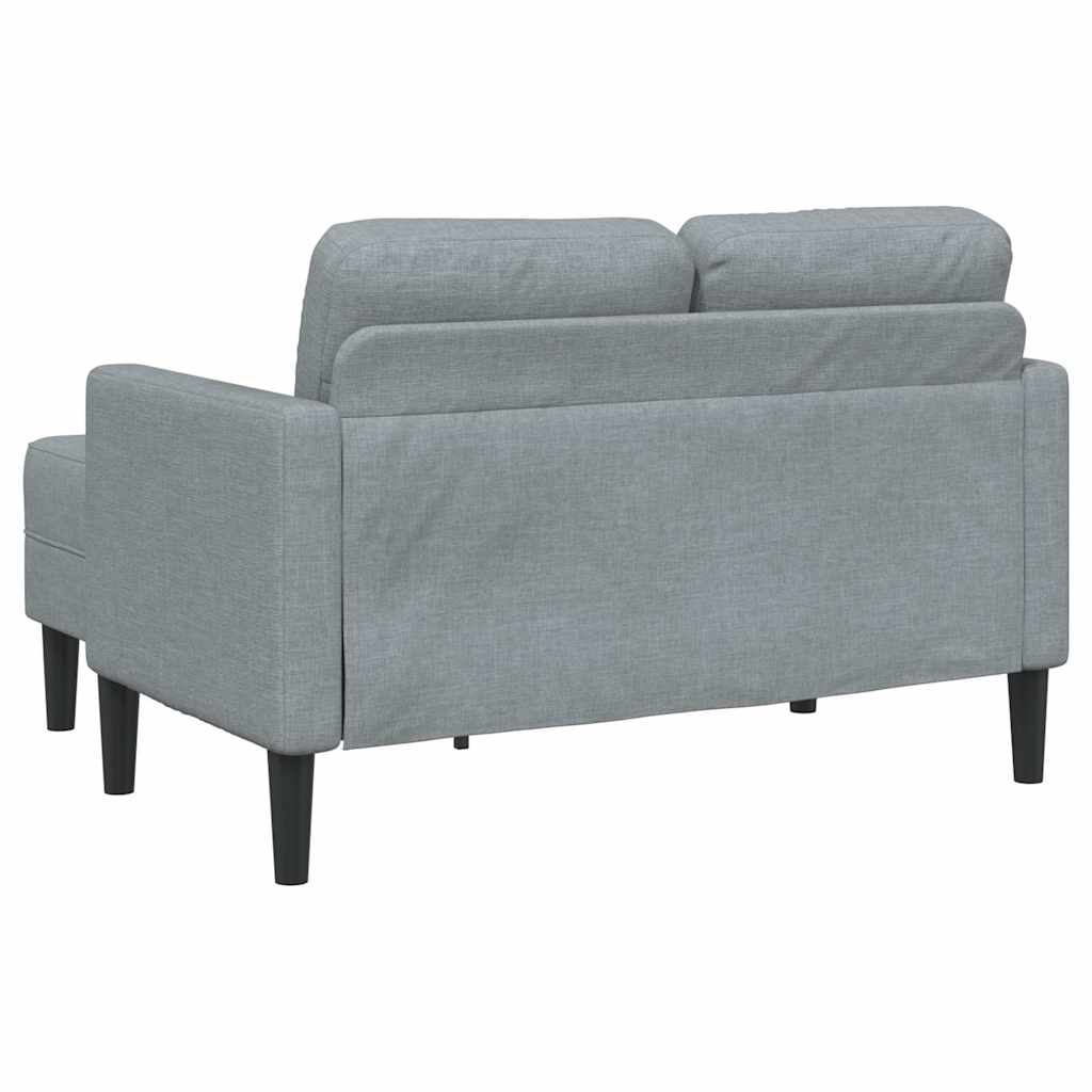 2-seater sofa with L-shaped chaise 125 cm light grey fabric