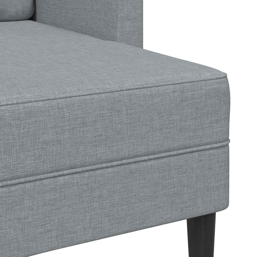 2-seater sofa with L-shaped chaise 125 cm light grey fabric