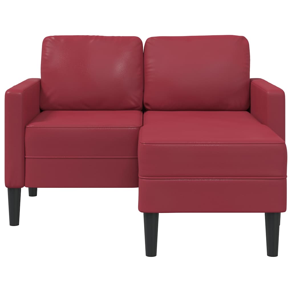 2-seater sofa with L-shaped chaise 125 cm faux leather