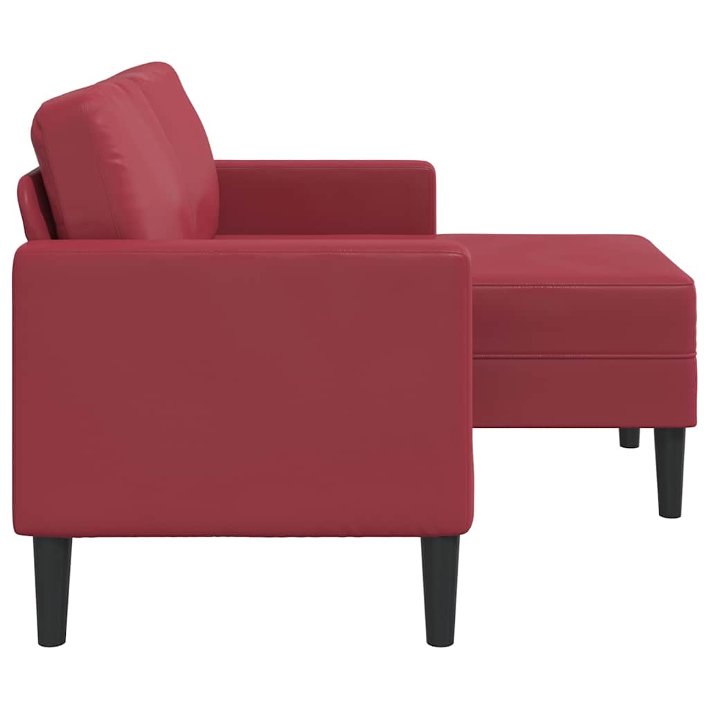 2-seater sofa with L-shaped chaise 125 cm faux leather