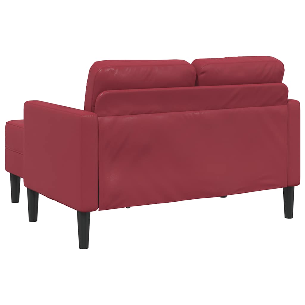 2-seater sofa with L-shaped chaise 125 cm faux leather