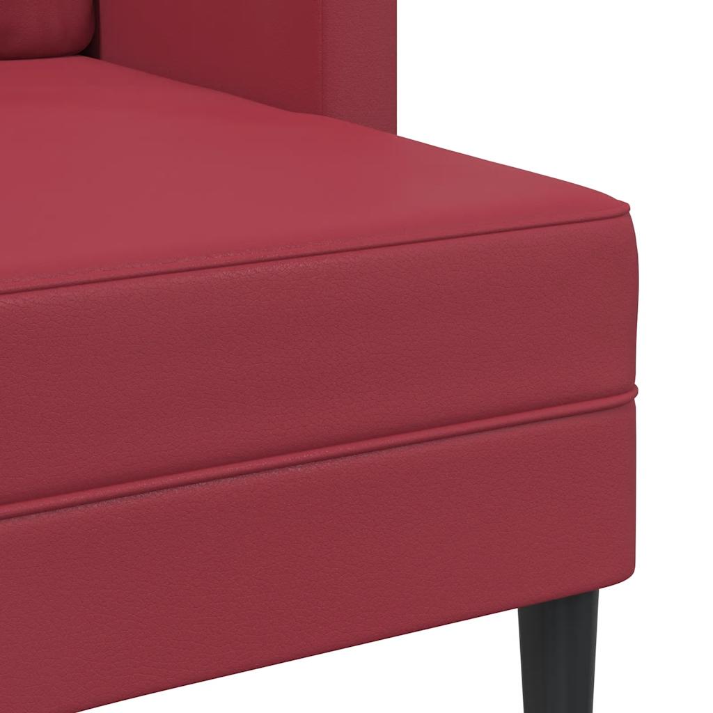2-seater sofa with L-shaped chaise 125 cm faux leather