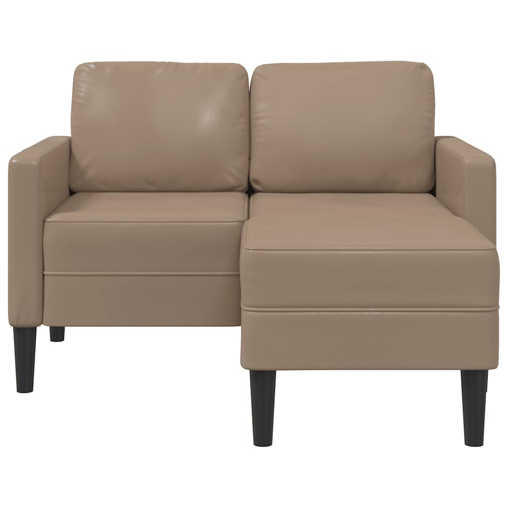 2-seater sofa with L-shaped chaise 125 cm faux leather