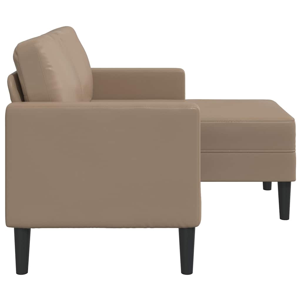 2-seater sofa with L-shaped chaise 125 cm faux leather