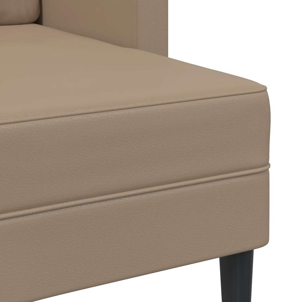 2-seater sofa with L-shaped chaise 125 cm faux leather