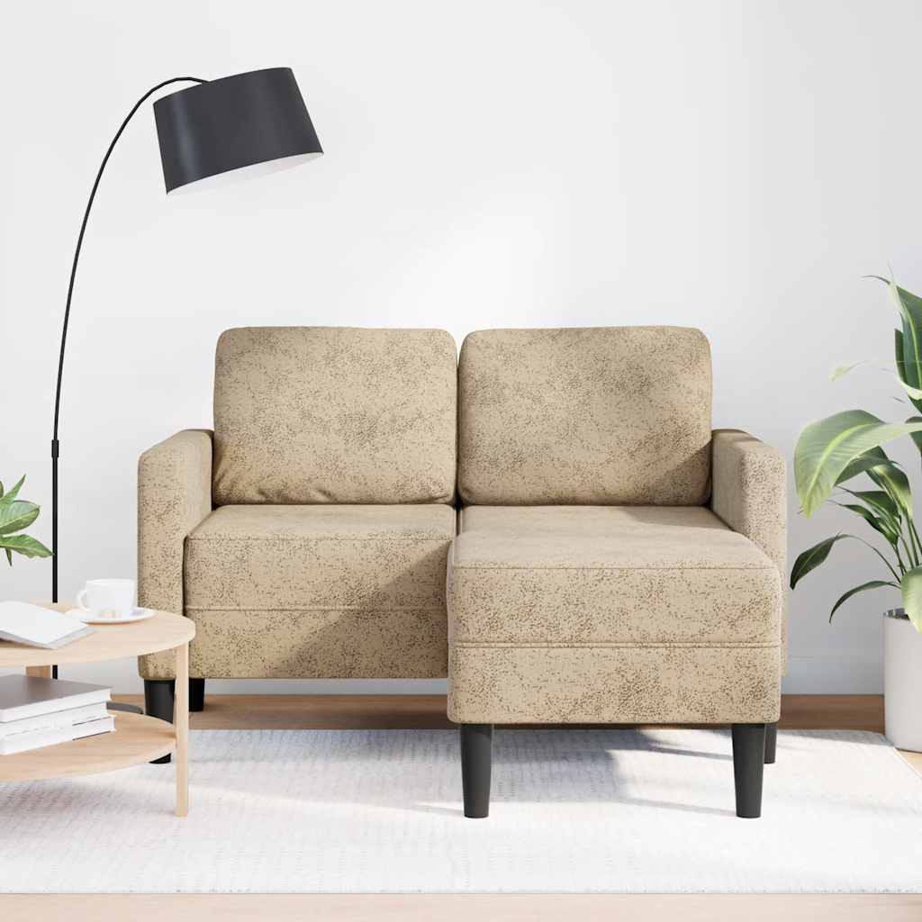 2-seater sofa with L-shaped chaise 125 cm faux leather