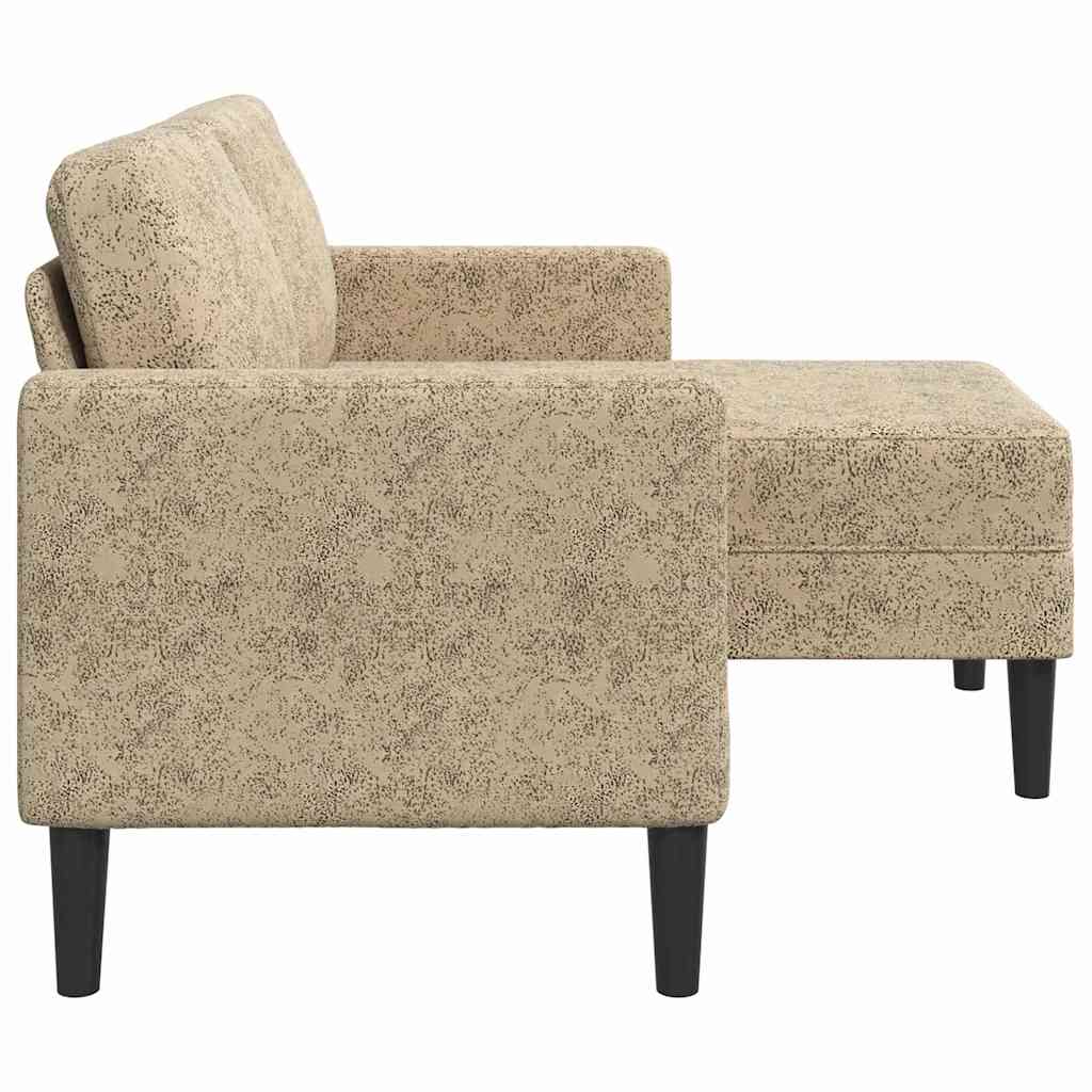 2-seater sofa with L-shaped chaise 125 cm faux leather
