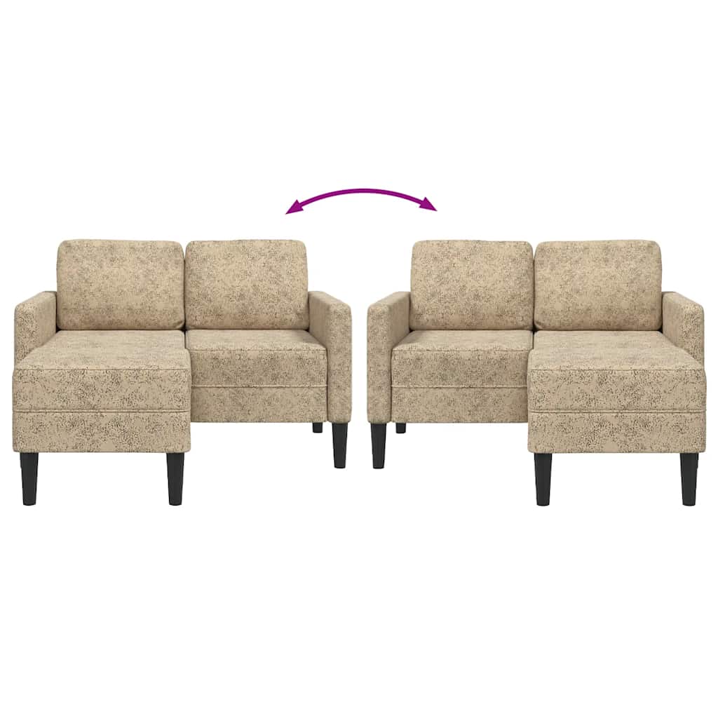 2-seater sofa with L-shaped chaise 125 cm faux leather