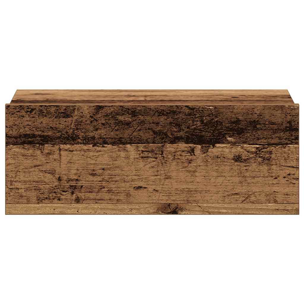 Mesa cabeceira suspensa madeira velha 40x32x15 cm contraplacado