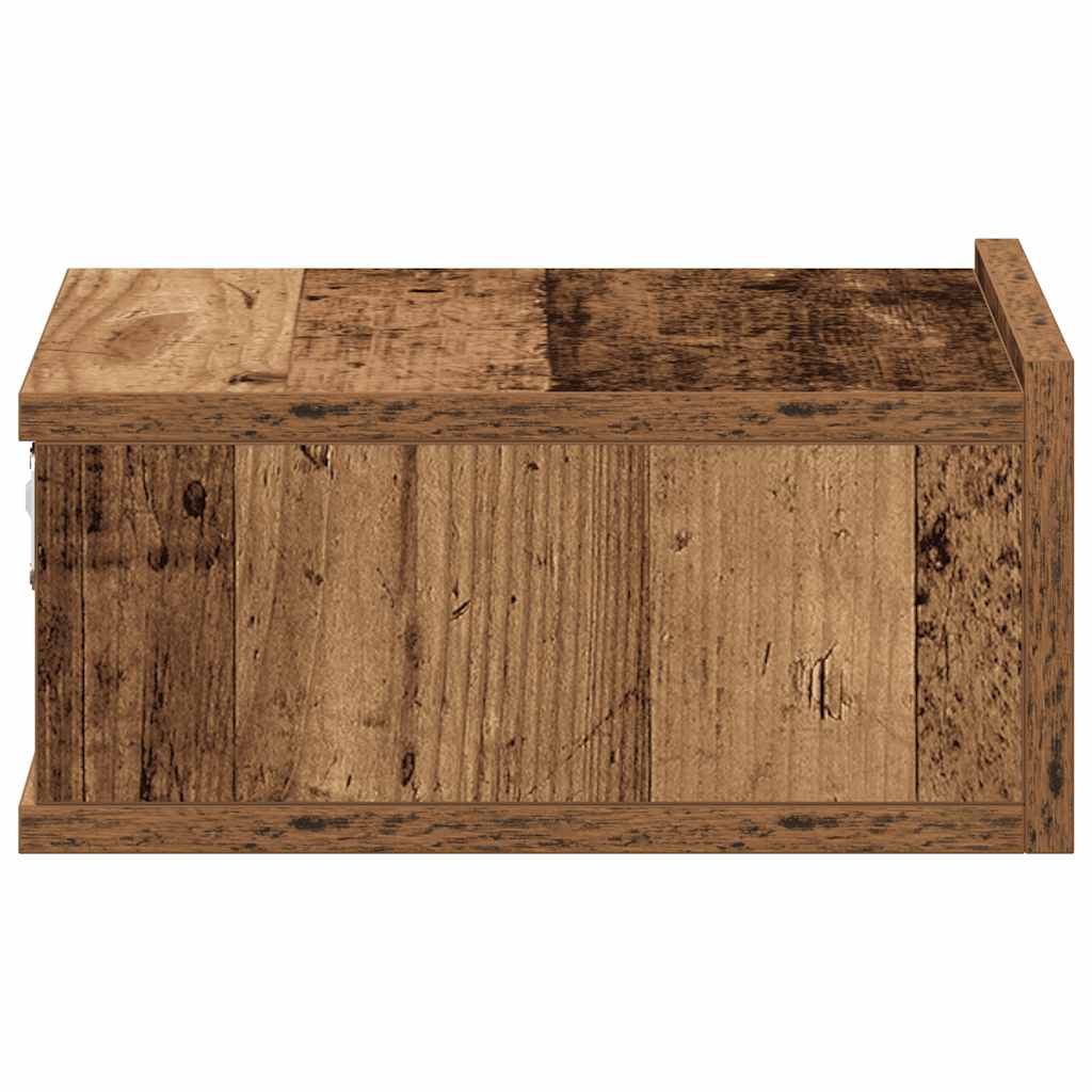Mesa cabeceira suspensa madeira velha 40x32x15 cm contraplacado