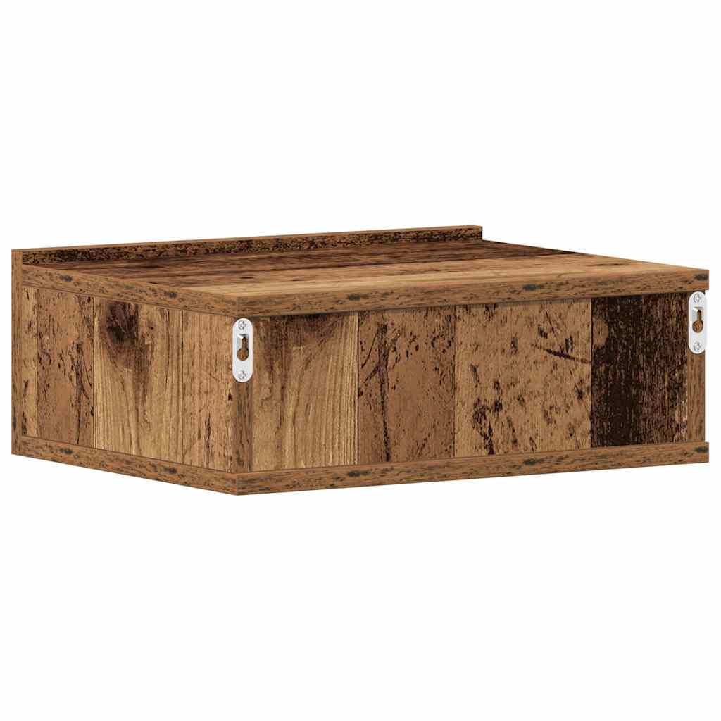 Mesa cabeceira suspensa madeira velha 40x32x15 cm contraplacado