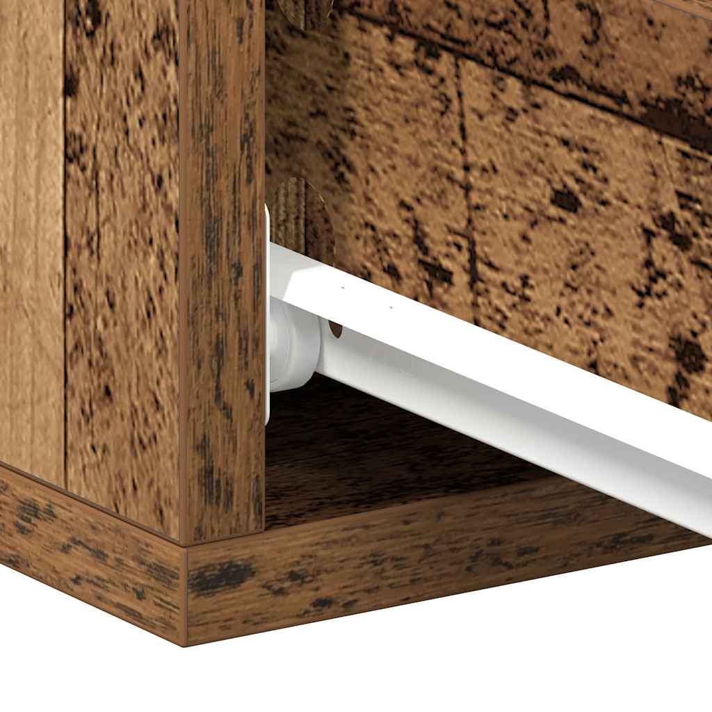 Mesa cabeceira suspensa madeira velha 40x32x15 cm contraplacado