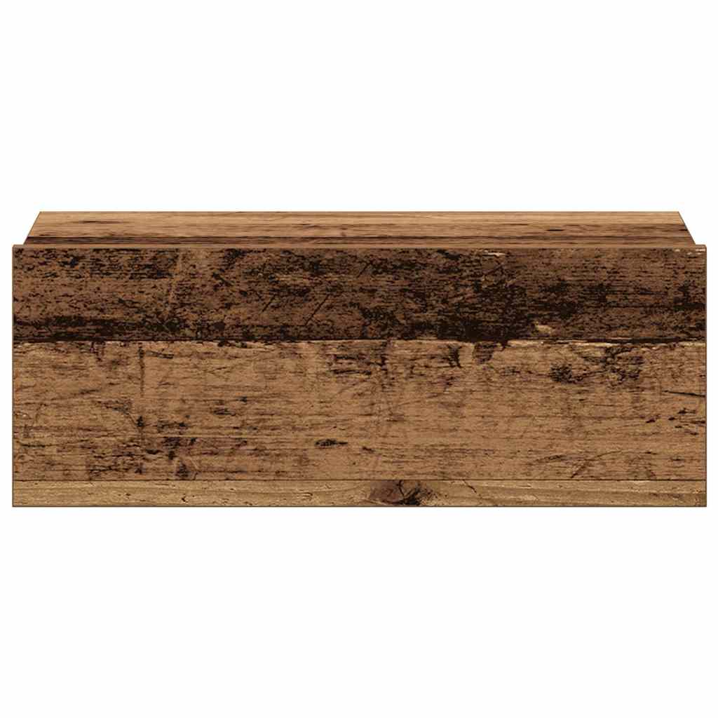 Mesa cabeceira suspensa 2 pcs madeira velha 40x32x15 cm