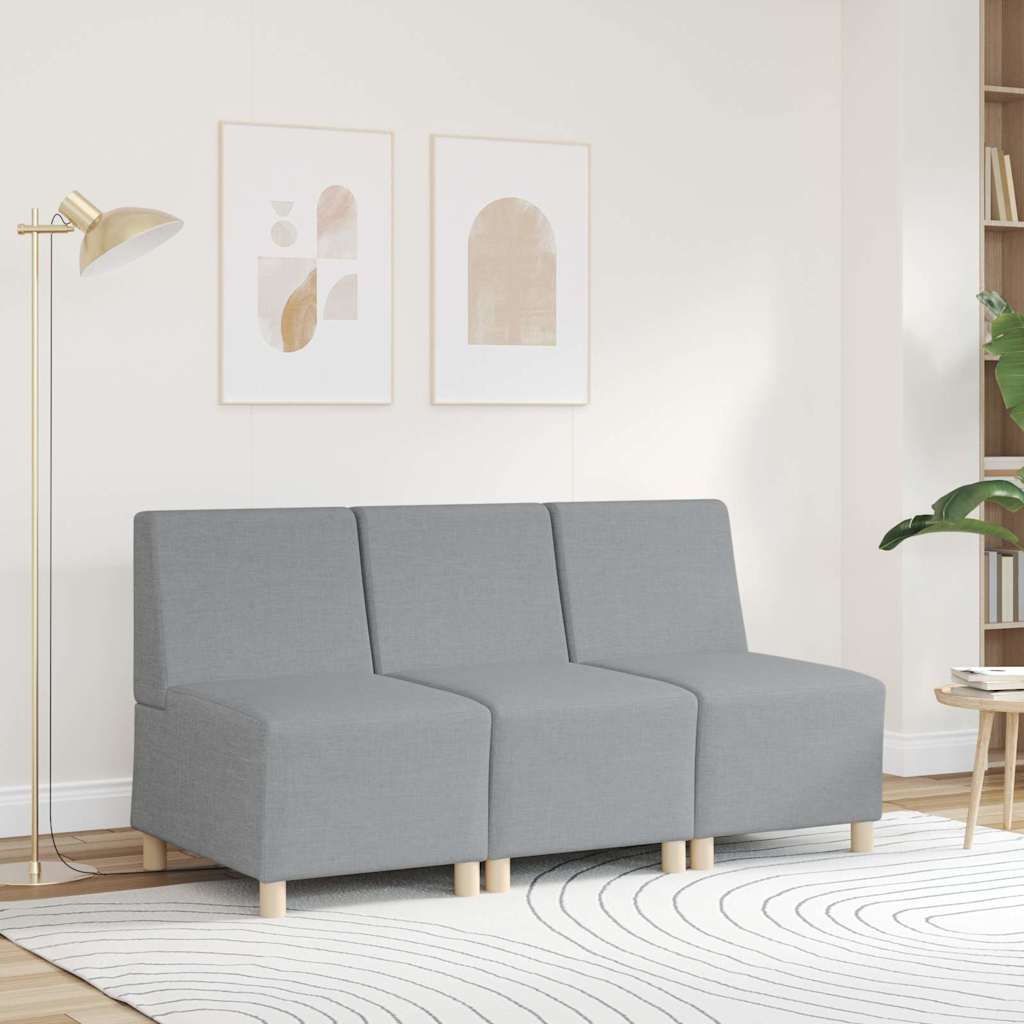 Light grey fabric armchair 55 cm