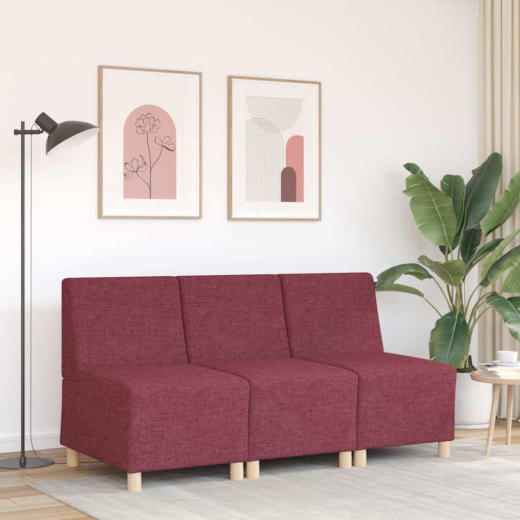 55 cm armchair in red dyed fabric
